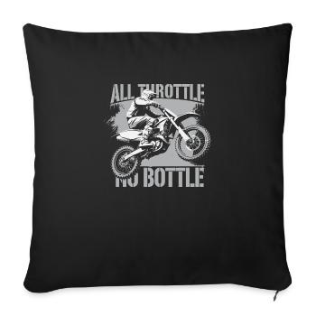 Motocross – Only full throttle counts - Sofa pillowcase 17,3'' x 17,3'' (45 x 45 cm) - black - Front