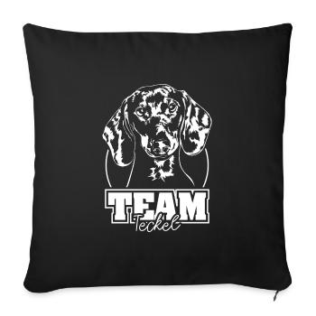 TEAM Teckel Hund Hunde Wilsigns - Sofakissenbezug 45 x 45 cm - Schwarz - Vorne