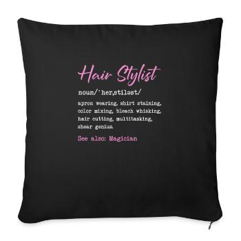 Hair Stylist Definition Makeup Cosmetician - Sofakissenbezug 45 x 45 cm - Schwarz - Vorne
