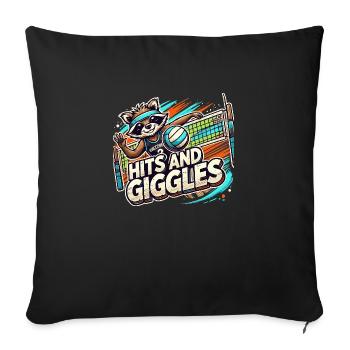 Hits and Giggles Volleyball Player Women Raccoon - Sofa pillowcase 17,3'' x 17,3'' (45 x 45 cm) - black - Front