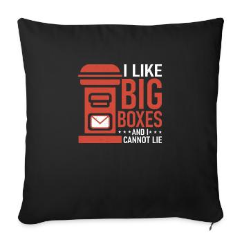J’aime les grandes boîtes et je ne peux pas mentir Courrier Travail postal - Housse de coussin décorative 45 x 45 cm - noir - Devant