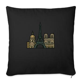 Paris Skyline - Sofa pillowcase 17,3'' x 17,3'' (45 x 45 cm) - black - Front