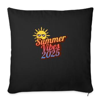 Summer Vibes 2025 sunny - Sofakissenbezug 45 x 45 cm - Schwarz - Vorne
