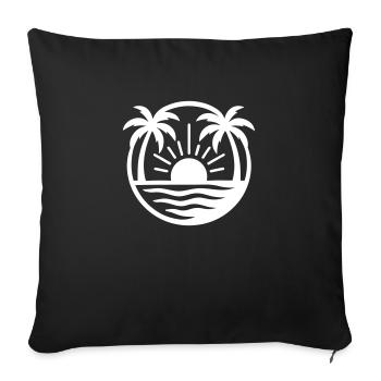 Palm Trees Beach Sunset - Sofa pillowcase 17,3'' x 17,3'' (45 x 45 cm) - black - Front