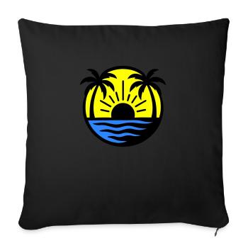 Palm Trees Beach Sunset - Sofa pillowcase 17,3'' x 17,3'' (45 x 45 cm) - black - Front