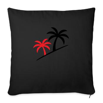 Palmier symbole plage - Housse de coussin décorative 45 x 45 cm - noir - Devant