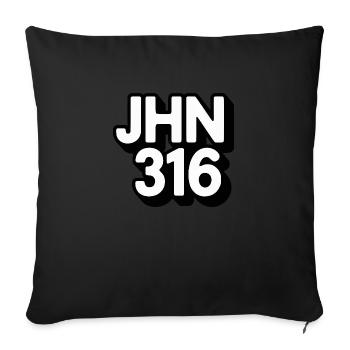 JHN 316 Christliche Botschaft - Sofakissenbezug 45 x 45 cm - Schwarz - Vorne