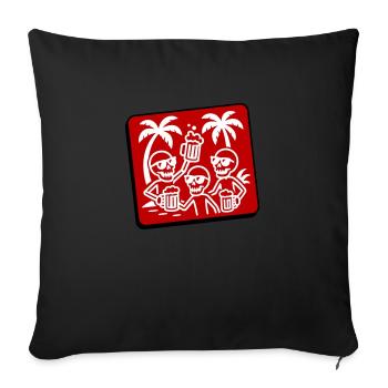Équipe de la bière Squelette de la fête des Fêtes - Housse de coussin décorative 45 x 45 cm - noir - Devant
