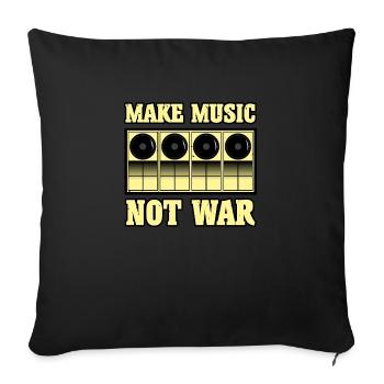 Makes music - Sofa pillowcase 17,3'' x 17,3'' (45 x 45 cm) - black - Front