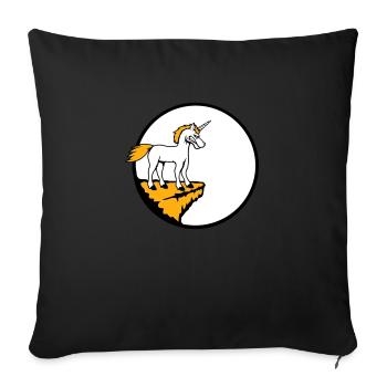 Unicorn Cliff Moon Evil Angry Bad Mood - Sofa pillowcase 17,3'' x 17,3'' (45 x 45 cm) - black - Front