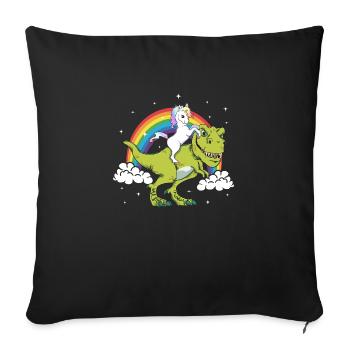 Licorne Fantasy Dinosaure Tyrannosaurus T-Rex - Housse de coussin décorative 45 x 45 cm - noir - Devant