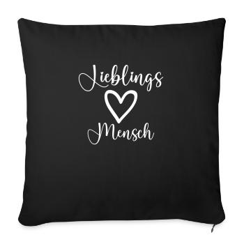 Personne préférée - Housse de coussin décorative 45 x 45 cm - noir - Devant