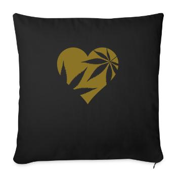 cannabis love - Sofakissenbezug 45 x 45 cm - Schwarz - Vorne