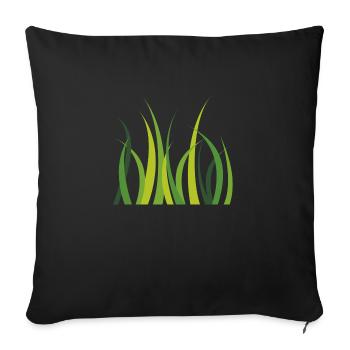 herbes - Housse de coussin décorative 45 x 45 cm - noir - Devant