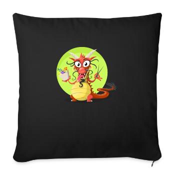 dragon - Sofa pillowcase 17,3'' x 17,3'' (45 x 45 cm) - black - Front
