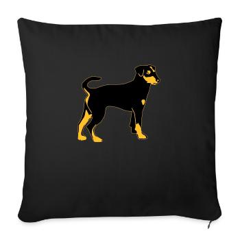 pinscher hund - Sofakissenbezug 45 x 45 cm - Schwarz - Vorne