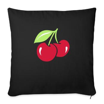 Cherry - Sofa pillowcase 17,3'' x 17,3'' (45 x 45 cm) - black - Front