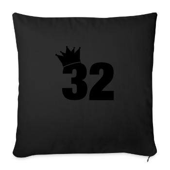 32_krone_f1 - Sofakissenbezug 45 x 45 cm - Schwarz - Vorne