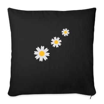 3_flowers - Sofa pillowcase 17,3'' x 17,3'' (45 x 45 cm) - black - Front
