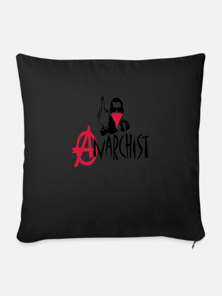 anarchiste - Housse de coussin décorative 45 x 45 cm - noir