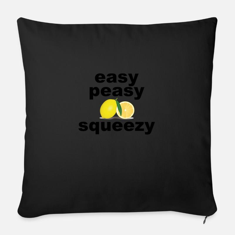 Squeezy au citron facile à manger - Housse de coussin décorative 45 x 45 cm - noir