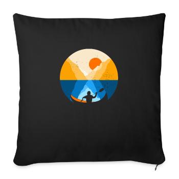Canoe I kayak in the fjord at sunrise - Sofa pillowcase 17,3'' x 17,3'' (45 x 45 cm) - black - Front