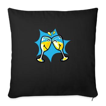 Smiley New Year Ching - Housse de coussin décorative 45 x 45 cm - noir - Devant