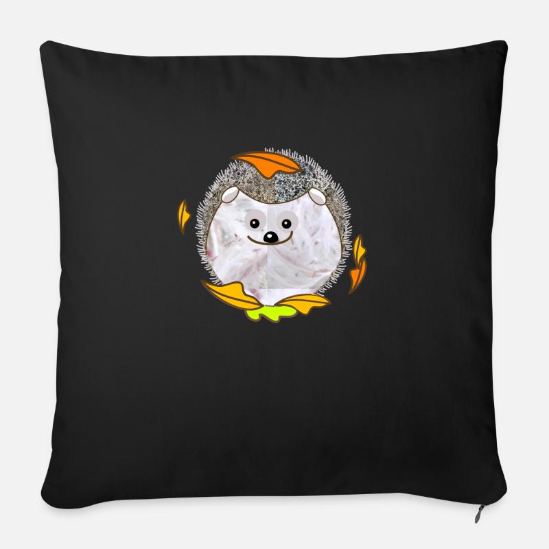 hérisson en peluche - Housse de coussin décorative 45 x 45 cm - noir