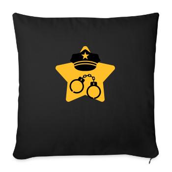 Police / Policier / Flic / Sécurité - Housse de coussin décorative 45 x 45 cm - noir - Devant