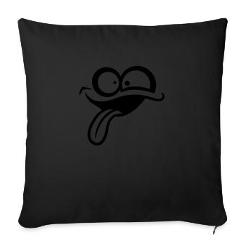 Comic face crazy - Sofa pillowcase 17,3'' x 17,3'' (45 x 45 cm) - black - Front