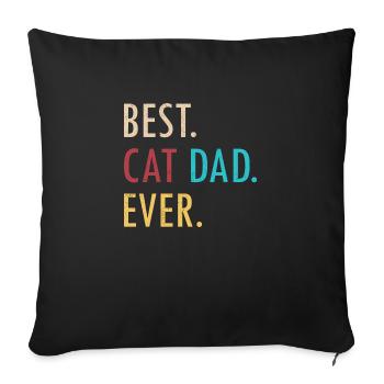 Best Cat Dad Ever Retro - Sofa pillowcase 17,3'' x 17,3'' (45 x 45 cm) - black - Front
