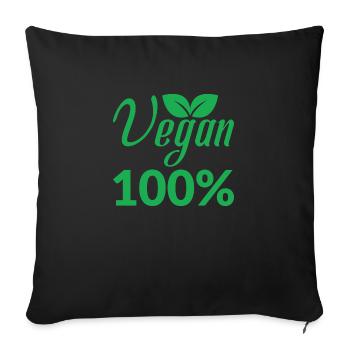 Vegan 100% - Housse de coussin décorative 45 x 45 cm - noir - Devant