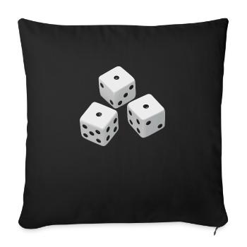 Dices Realistic - Trois Cubes Réalistes - Housse de coussin décorative 45 x 45 cm - noir - Devant