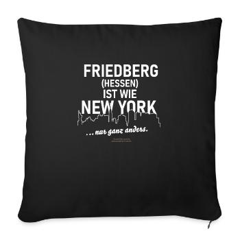 Friedberg (Hessen) - Sofakissenbezug 45 x 45 cm - Schwarz - Vorne