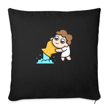 Zodiac sign Aquarius - Sofa pillowcase 17,3'' x 17,3'' (45 x 45 cm) - black - Front