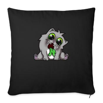kotzende Mieze katze - Sofakissenbezug 45 x 45 cm - Schwarz - Vorne