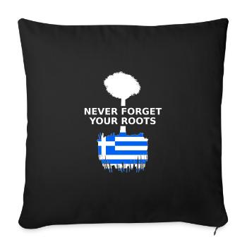 Greece Greece Greek roots - Sofa pillowcase 17,3'' x 17,3'' (45 x 45 cm) - black - Front
