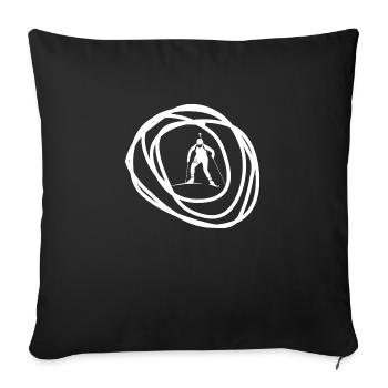 Biathlon Ski - Housse de coussin décorative 45 x 45 cm - noir - Devant