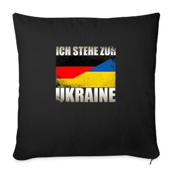 Vintage Allemand Ukraine Flag Allemagne - Housse de coussin décorative 45 x 45 cm - noir - Devant