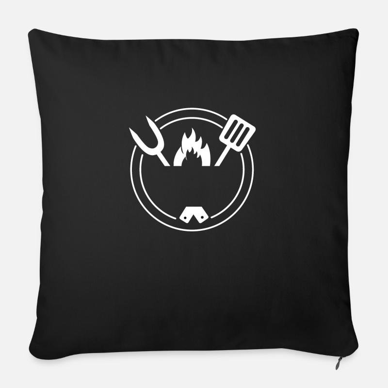 Grill Design zum personalisieren - Sofakissenbezug 45 x 45 cm - Schwarz