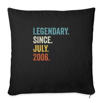 Légendaire depuis juillet 2006 16ème anniversaire - Housse de coussin décorative 45 x 45 cm - noir - Devant