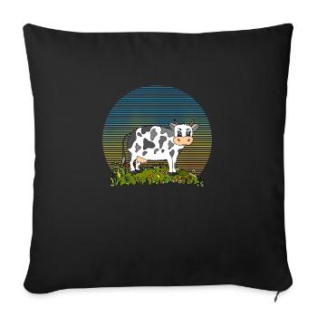 Cow - Sofa pillowcase 17,3'' x 17,3'' (45 x 45 cm) - black - Front