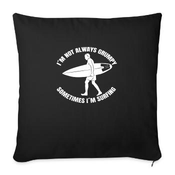 Surfer Surf moniteur surf surf surf - Housse de coussin décorative 45 x 45 cm - noir - Devant