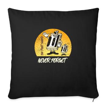 Musik Kasette - Oldschool Vintage - Sofakissenbezug 45 x 45 cm - Schwarz - Vorne
