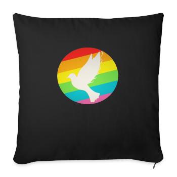 LGBT Rainbow Friend Dove - Sofa pillowcase 17,3'' x 17,3'' (45 x 45 cm) - black - Front