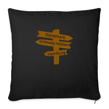 wegweiser - Sofakissenbezug 45 x 45 cm - Schwarz - Vorne