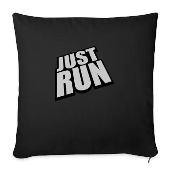 Athlete Just Run Logo - Sofa pillowcase 17,3'' x 17,3'' (45 x 45 cm) - black - Front