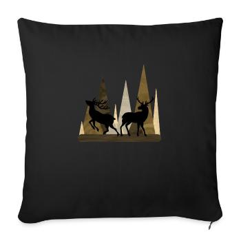Deer - Sofa pillowcase 17,3'' x 17,3'' (45 x 45 cm) - black - Front
