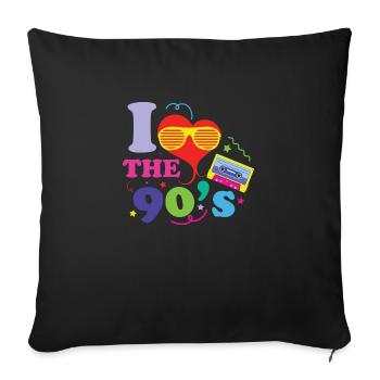 1990iger Sprüche 90s Geschenksidee - Sofakissenbezug 45 x 45 cm - Schwarz - Vorne