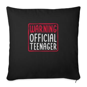 avertissement citation officielle d’adolescent - Housse de coussin décorative 45 x 45 cm - noir - Devant